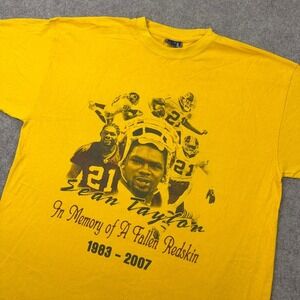 VTG Sean‎ Taylor Shirt Mens 2XL Gold Memorial Redskins Legend Tribute Y2K Tee